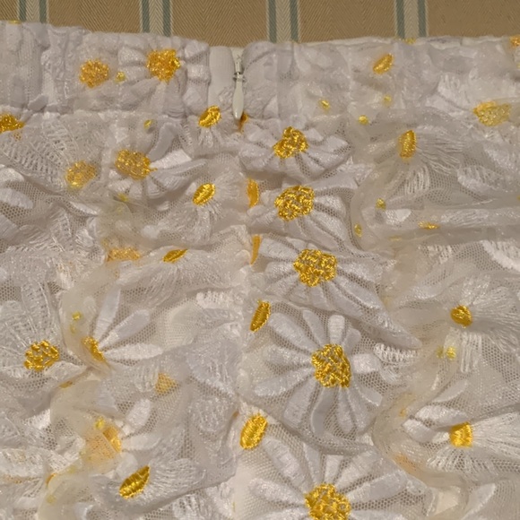 FOR LOVE AND LEMONS DAISY LACE MESH KNIT MINI SKIRT WITH RUNCHING FULLY LINED M - Picture 10 of 15